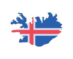 iceland map and flag illustration isolated vector