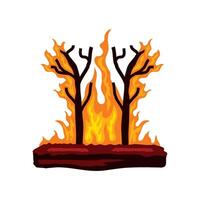 forest fires environmental illustration design vector