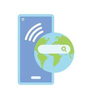 internet day phone signal isolated vector