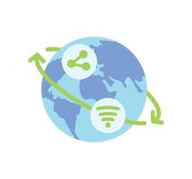 internet day worldwide isolated design vector