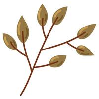 autumn branch leaves icon isolated vector