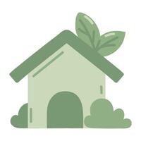 eco house icon isolated vector