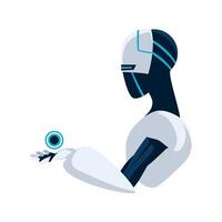AI technology robot futuristic icon isolated vector