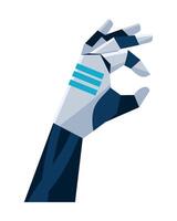 AI technology hand robot icon isolated vector