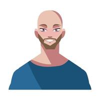 blond man and bald icon isolated vector