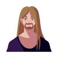 blond man with beard icon isolated vector