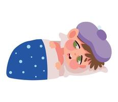 kid sick resting icon isolated vector