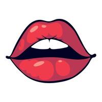 mouth pop art and teeth icon isolated vector