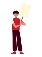 activist man standing isolated icon vector