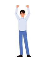 activist man raised hands isolated icon vector