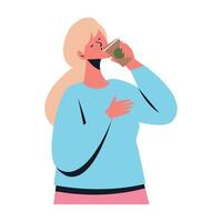 woman drinking coffee break time illustration isolated vector