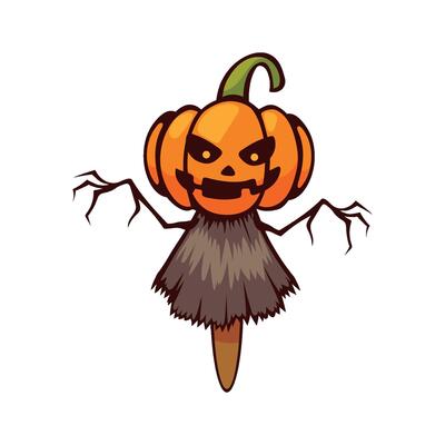 halloween character pumpkin illustration isolated