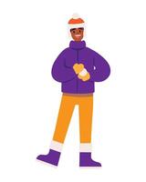 christmas man with snow ball illustration isolated vector