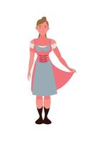 germany woman in dirndl illustration vector