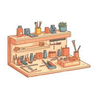 A carpenters toolbox the symbol of craftsmanship icon isolated vector