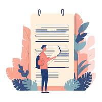 A businessman holding a document, reading icon isolated vector