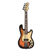 Electric guitar for rock music icon isolated vector