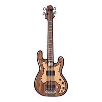 Electric guitar playing rock music on stage icon isolated vector