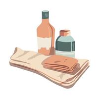 bottles with napkins template icon isolated vector