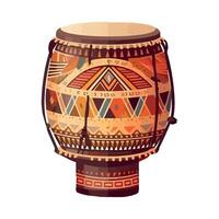 Indigenous culture ancient drum craft icon isolated vector