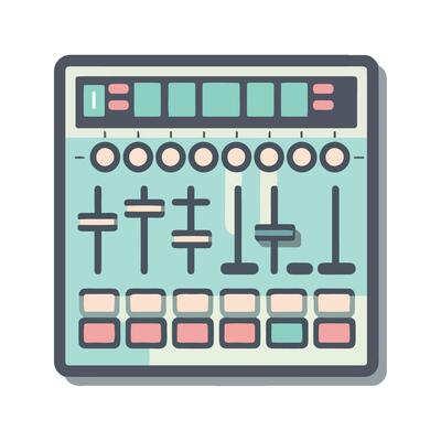 music equalizer audio and control icon isolated