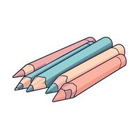 A rainbow of color pencils on a white backdrop icon isolated vector