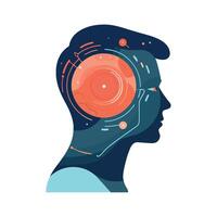 Modern cyborg futuristic technology icon isolated vector
