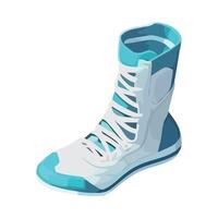 Blue sports boot with shoelace for exercising icon isolated vector