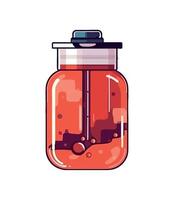 Organic fruit in a transparent container design icon isolated vector