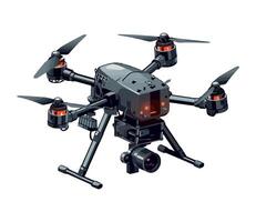 Futuristic drone hovering mid air icon isolated vector