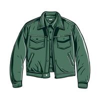 Modern men jacket with zipper and pockets icon isolated vector