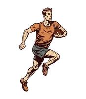 man athlete running with speed and strength icon isolated vector