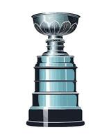 trophy on pedestal, symbol of achievement icon isolated vector