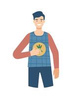 Smiling man avatar standing isolated icon isolated vector