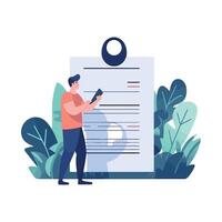 businessman presents growth plan using technology icon isolated vector
