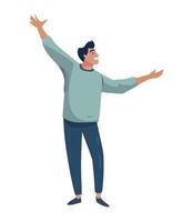 Successful man celebrating with smiling icon isolated vector