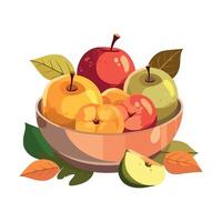 Fresh organic, ripe and juicy fruits icon isolated vector