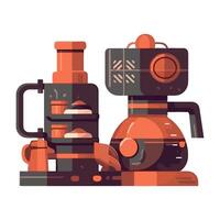 Modern design of a coffee maker and mug icon isolated vector