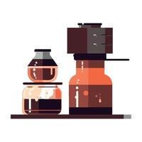 coffee maker and bottle icon icon isolated vector