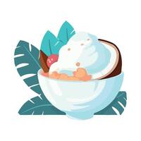 Fresh fruit bowl, a sweet summer treat icon isolated vector