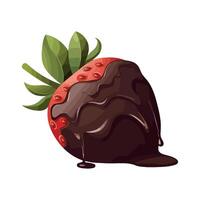 Sweet chocolate strawberry dessert icon isolated vector