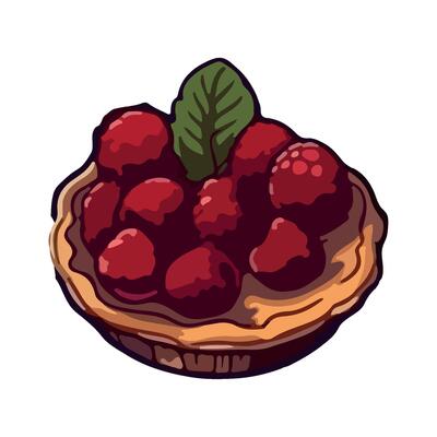 Hand drawn cartoon plate of gourmet desserts icon isolated