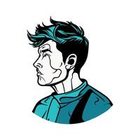 portrait man in pop art design icon isolated vector