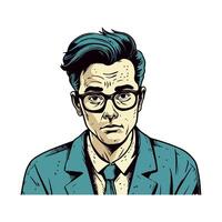 One successful businessman looking at camera icon isolated vector