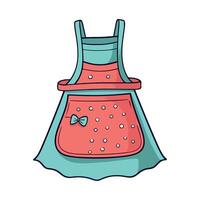 Cute apron with bow and pocket icon isolated vector