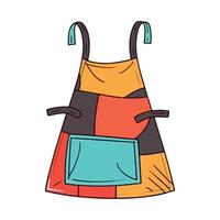 Cute cartoon apron with fashion design icon isolated vector