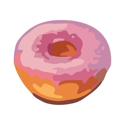 Sweet donut with cream filling icon isolated