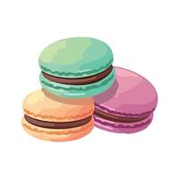 Multi colored macaroons stacked icon isolated vector