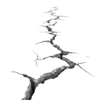 Earthquake Ruptures Perspective View AI-Generative png