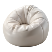 3d render of white bean bag armchair isolated on background png
